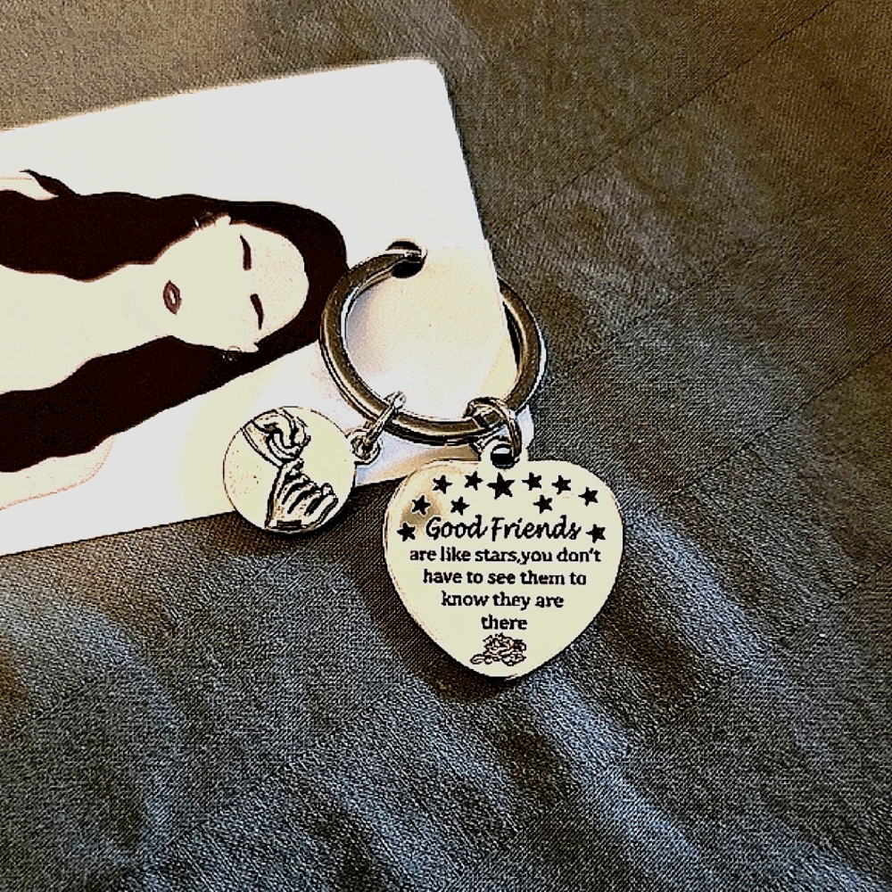 Heart Shaped Good Friends  Keychain